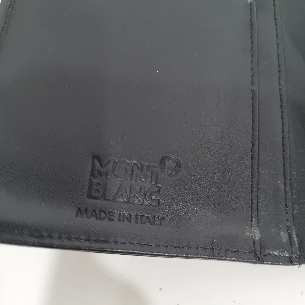 Montblanc Meisterstuck Men's Leather Black Wallet Card Bill Holder Long Bifold
